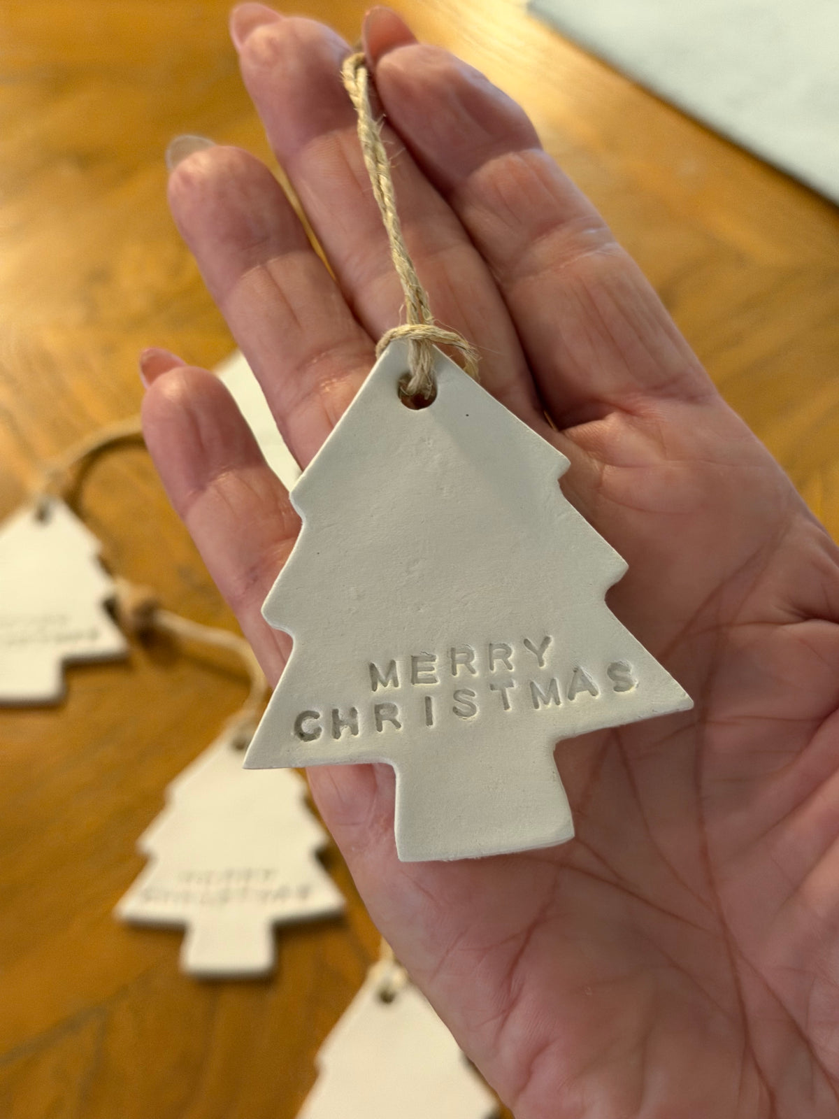 Clay Christmas tree tag