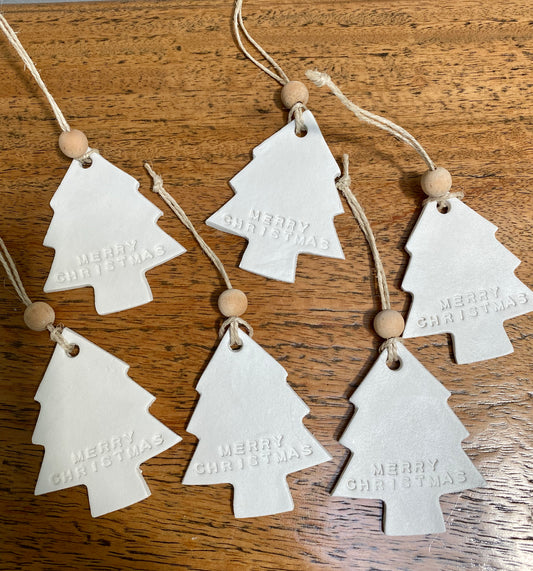 Clay Christmas tree tag