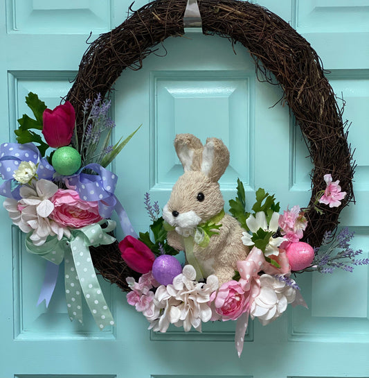 Pastel Bunny Easter Wreath