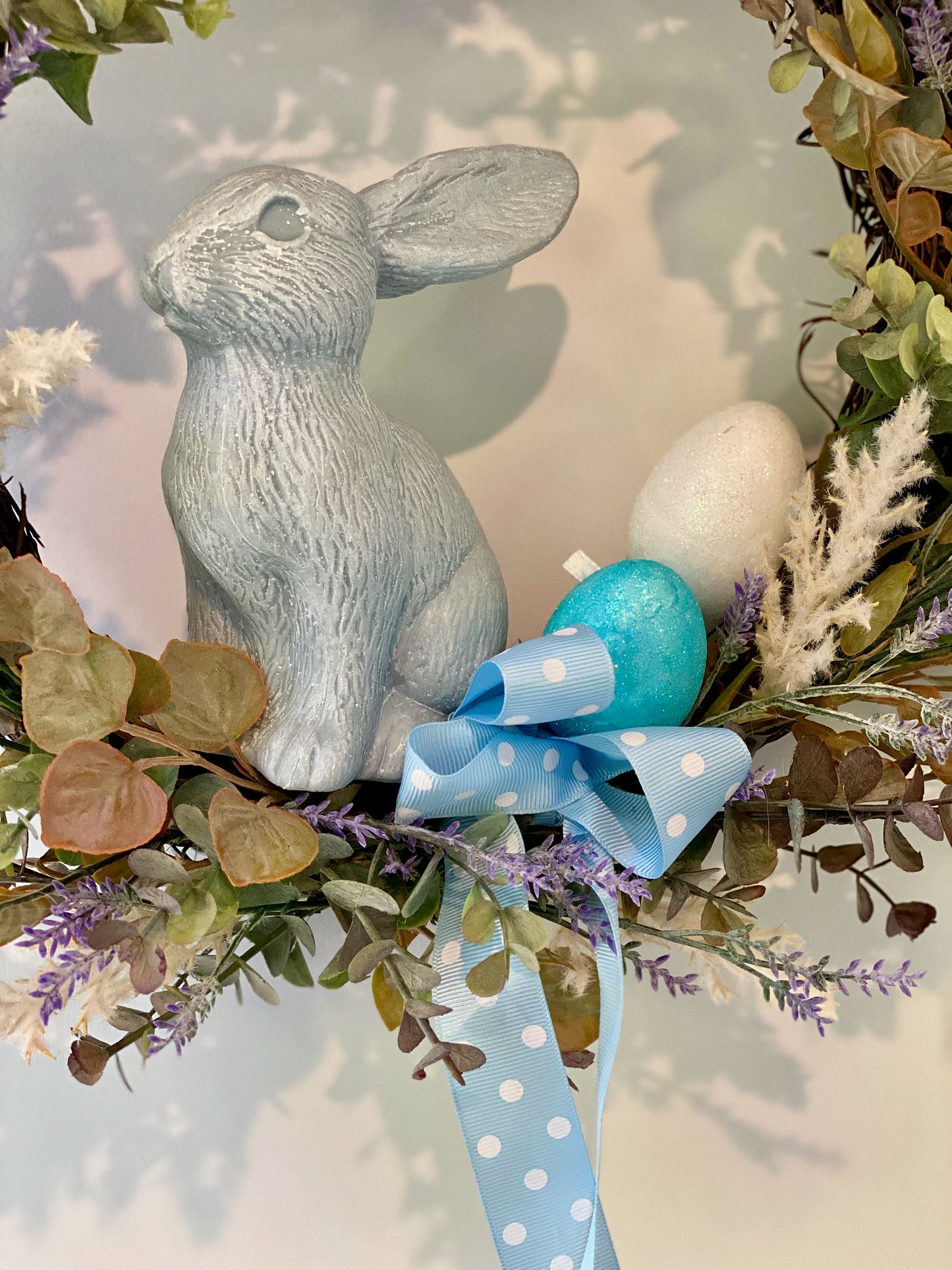 Blue Bunny Easter Wreath