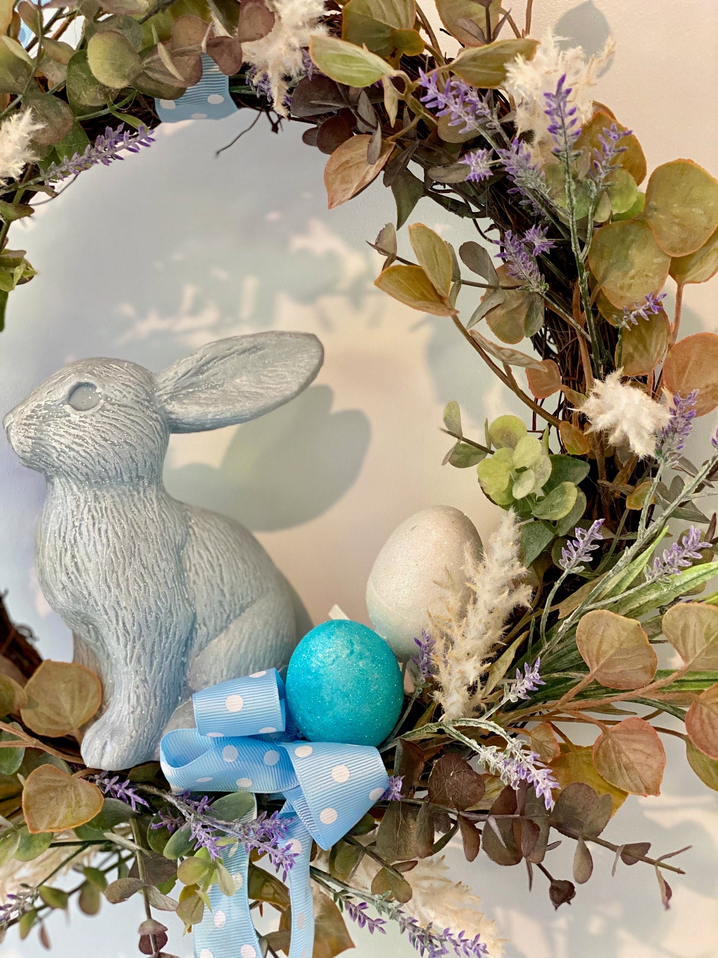 Blue Bunny Easter Wreath