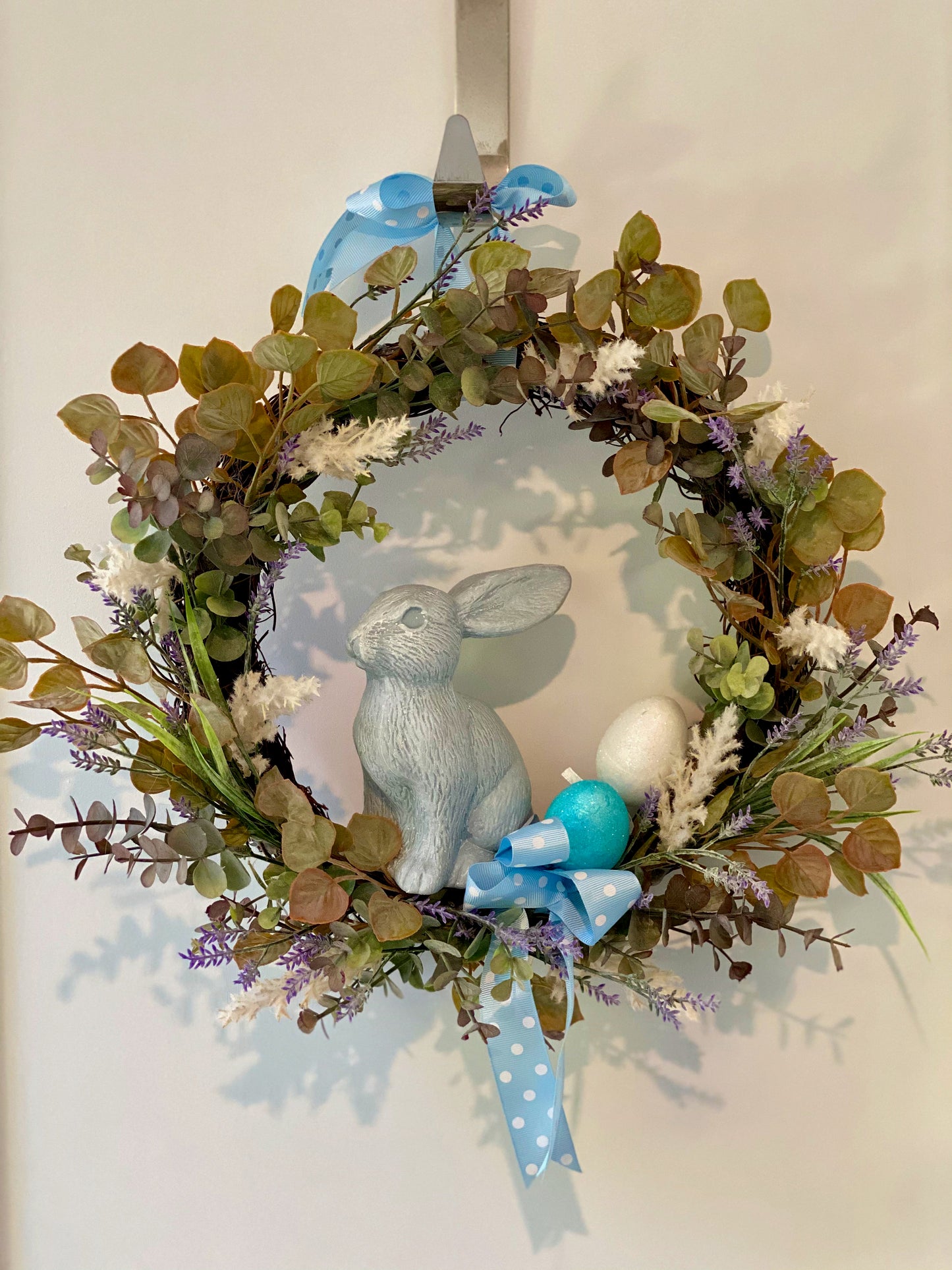 Blue Bunny Easter Wreath