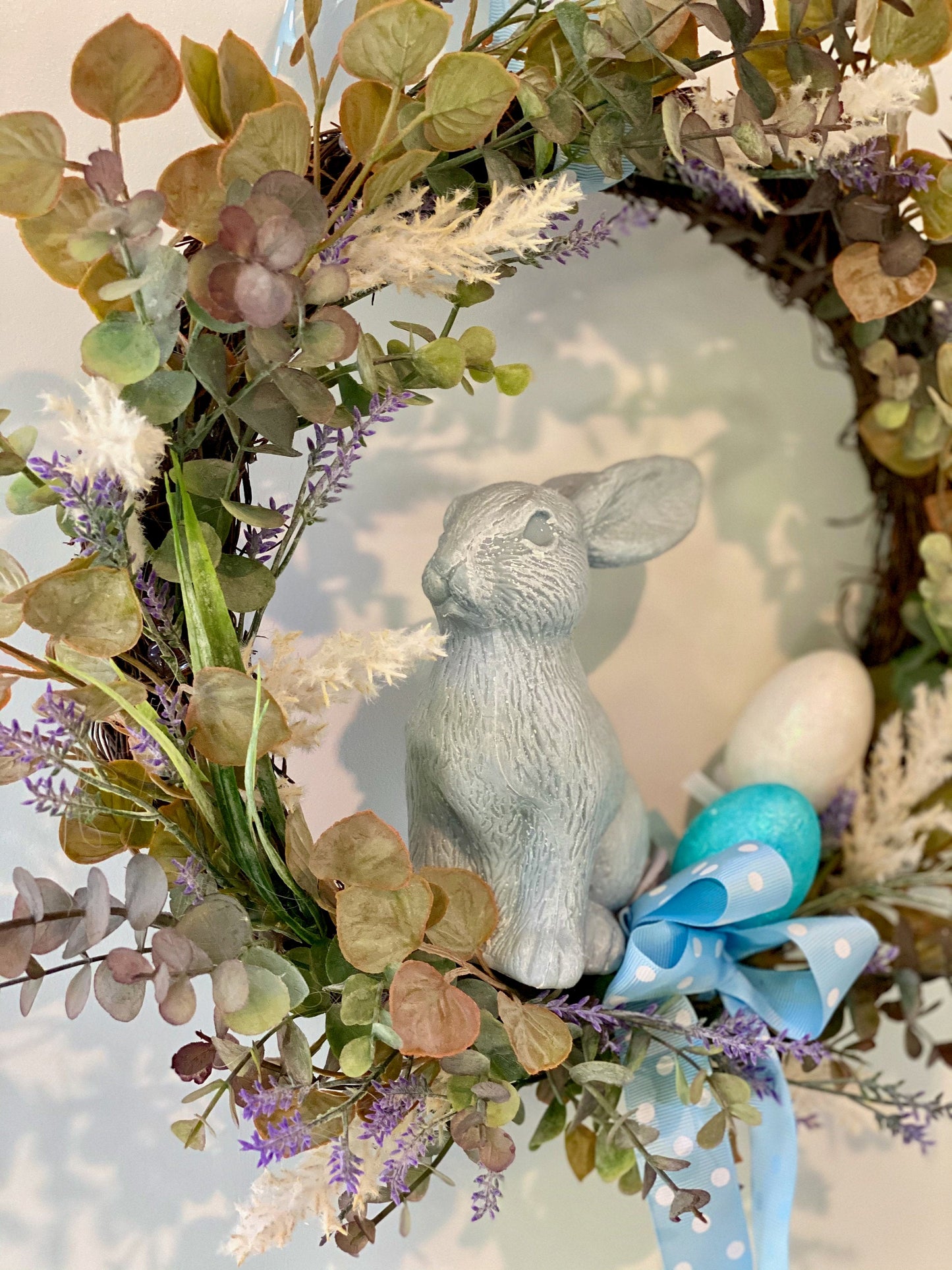 Blue Bunny Easter Wreath